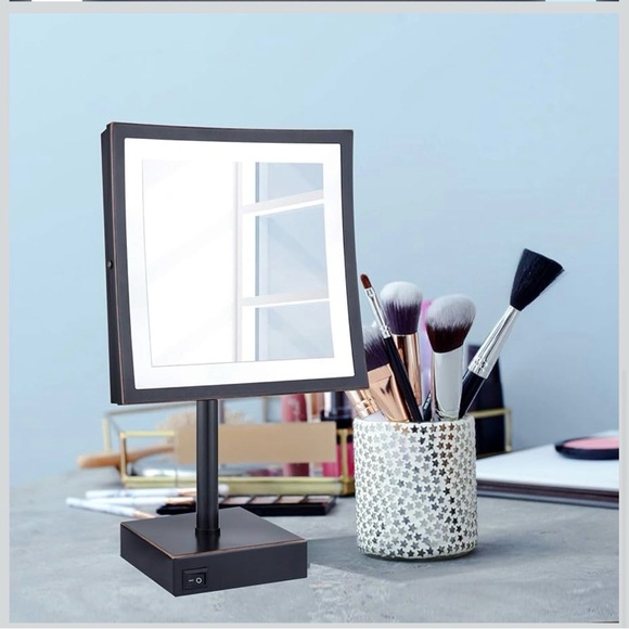 Dowry Other - Tabletop LED Lighted 5X Magnifying Square 8”Makeup Mirror